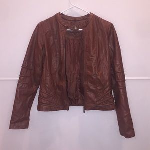 Brown leather jacket